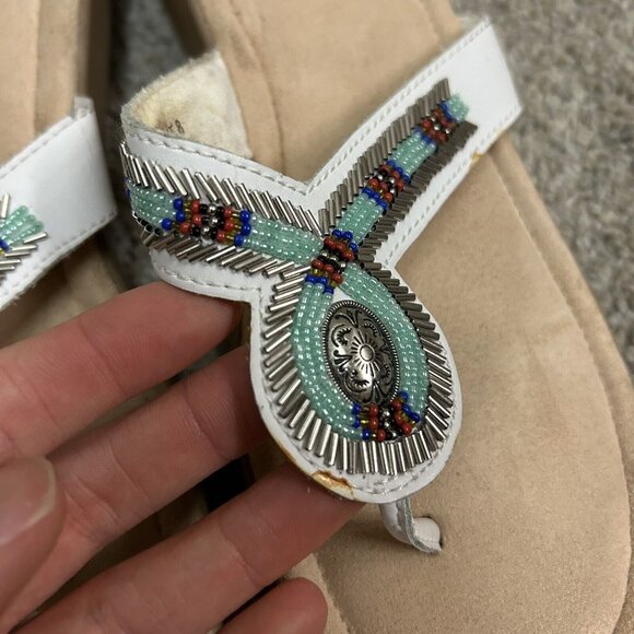 Minnetonka Silverthorne Sandals Women's 8 Beaded Aztech Southwestern - Picture 5 of 8